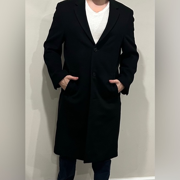Kenneth Cole Men’s Wool Cashmere Full Length Classic Overcoat Top Coat Size 40R